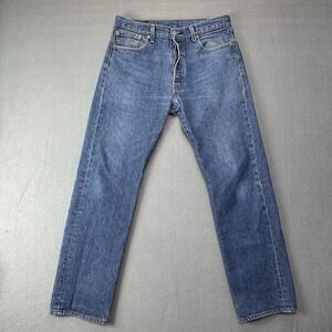 Levi's 501 Blue Jeans Men's 34x34 Button Fly (33x30.5) Medium Wash